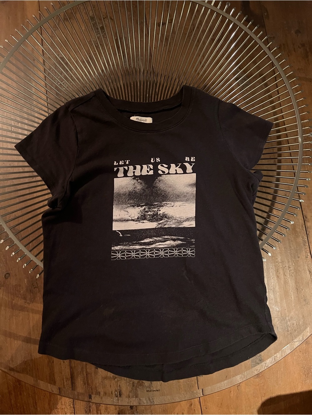 Washed Black 'Let Us Be The Sky' Graphic Tee